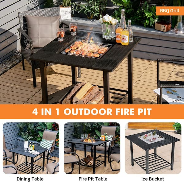 テント・タープ CAPTAIN STAG Fire and Grill Table Set CAPTAIN STAG UP-1038 Modular Hexa Grill Table Set Portable
