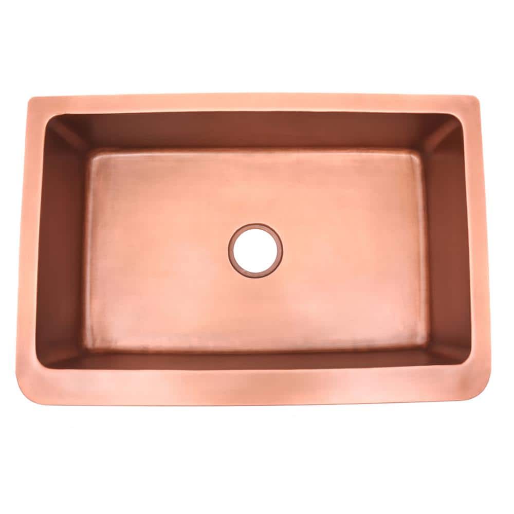 Sunflower Embossed Copper 30'' Farmhouse Single Bowl Sink