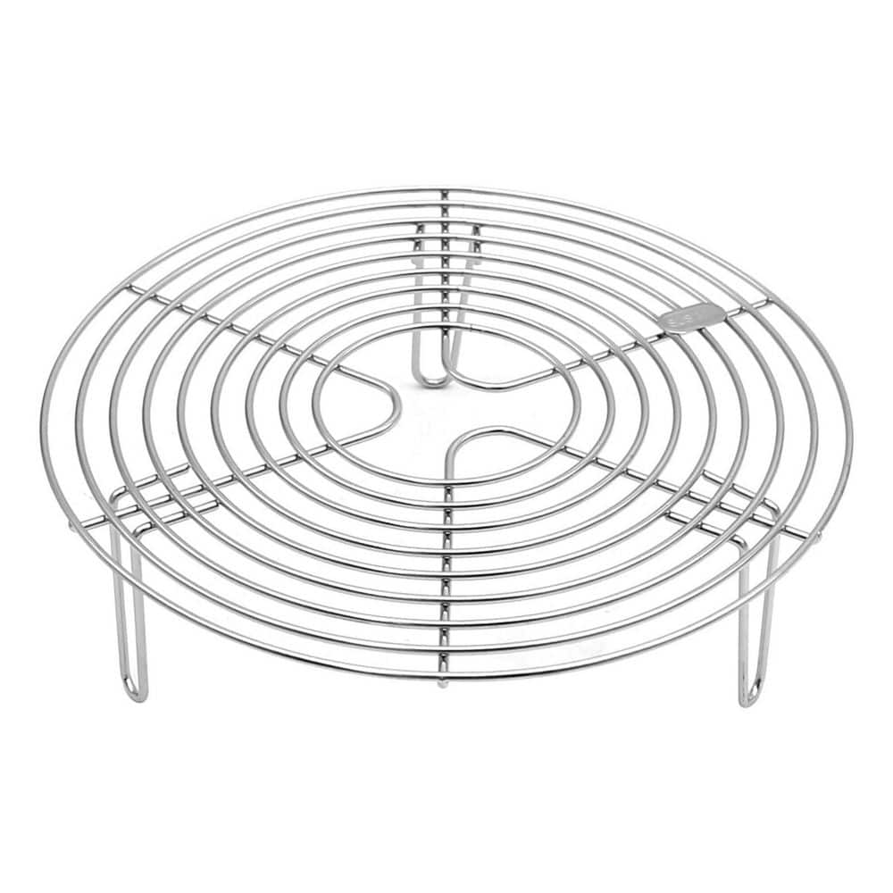 Numhew 9.5 in. Round Wire Steamer Rack, Stainless Steel Cooling Rack ...
