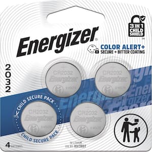 Energizer 2032 Batteries (4-Pack), 3V Lithium Coin Batteries