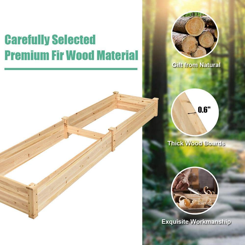 Large Natural Cedar Wood Outdoor Raised Garden Bed Planter Box