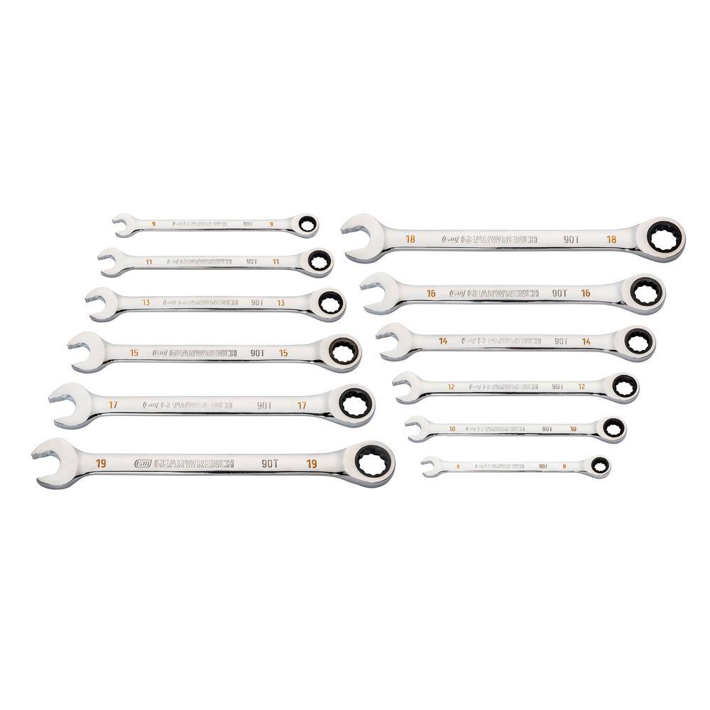 GEARWRENCH Metric 90-Tooth Flex Head Combination Ratcheting Wrench Tool Set (12-Piece) 86727 Sansujyuku sansujyuku.com