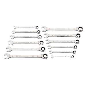 Metric 90-Tooth Flex Head Combination Ratcheting Wrench Tool Set (12-Piece)