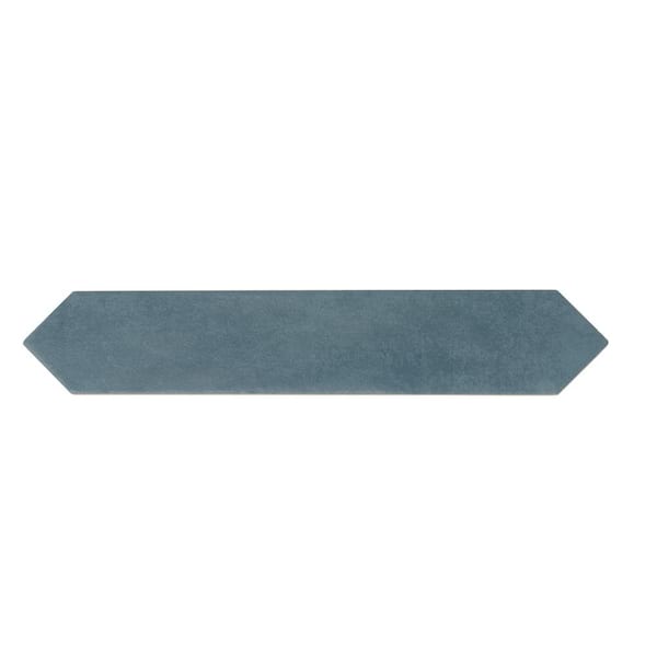 Apollo Tile Festa Blue 1.7 in. x 9.6 in. Matte Ceramic Picket Wall and Floor Tile Sample (0.11 Sq. ft./case) (1-pack)