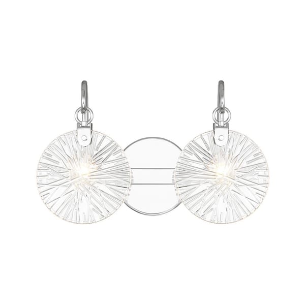 Savoy House Addison 16 in. 2-Light Polished Chrome Bathroom Vanity Light with Clear Starburst Glass Shades