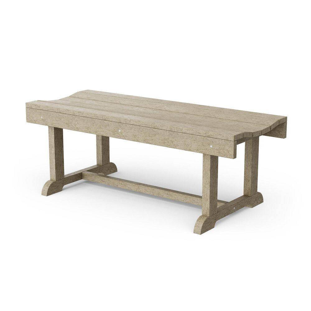 Heritage 42 in. Weathered Wood HDPE Plastic Outdoor Patio Backless Bench price history on PriceWatchPro