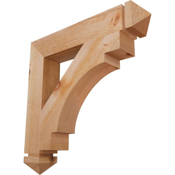 Ekena Millwork 4 in. x 24 in. x 24 in. Western Red Cedar Merced Arts and Crafts Rough Sawn