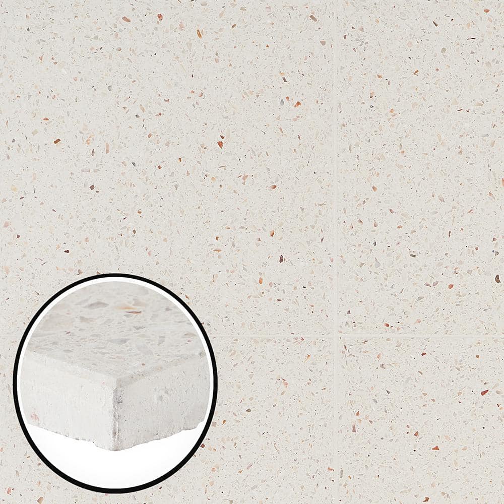 Raleigh Ivory 16x16 Polished Terrazzo Floor and Wall Tile