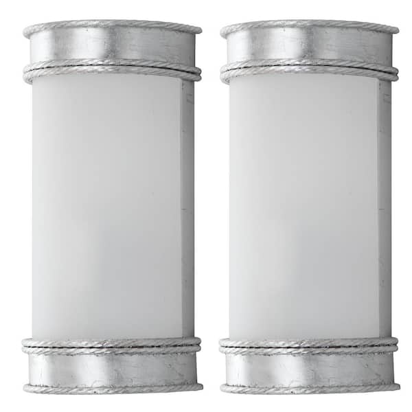 SAFAVIEH Florence 5.5 2-Light Silver Wall Indoor Sconce (Set of 2)