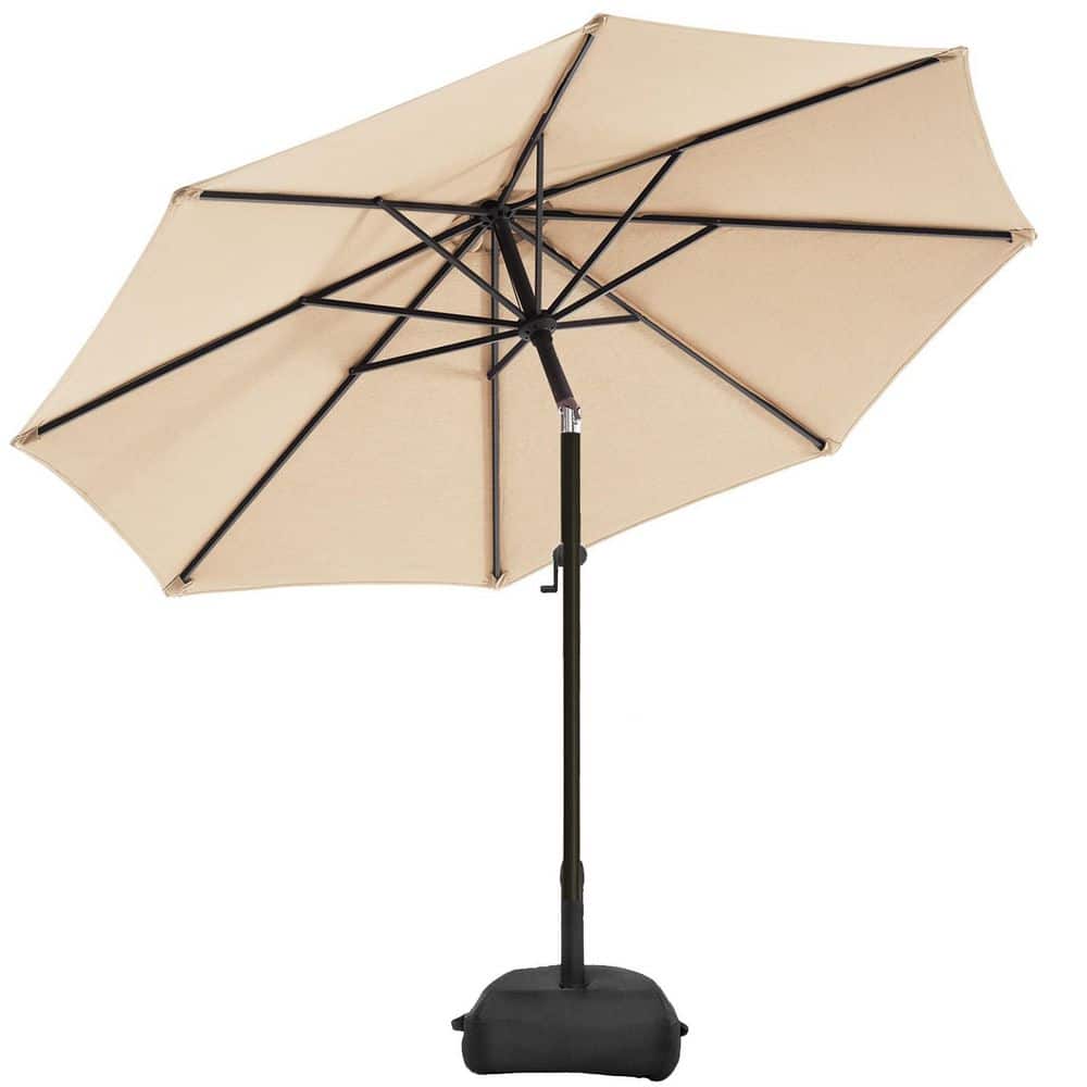 10 ft. Market Patio Umbrella with Base & Push Button Tilt in Beige price history on PriceWatchPro