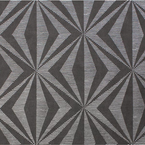 Fine Decor Precision Charcoal Diamond Geo Wallpaper Sample