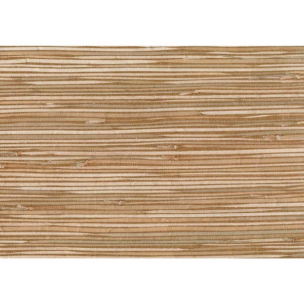 Masuyo Light Brown Grasscloth Light Brown Wallpaper Sample