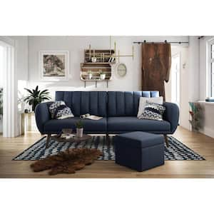 Brittany Navy Linen Convertible Futon