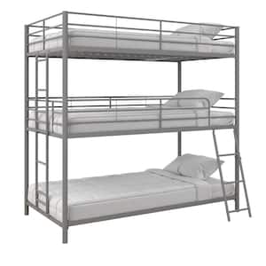 Cormac Silver Metal Twin Triple Bunk Bed