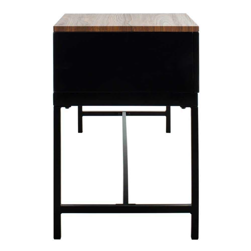Transitional Maruka 47" Storage Bench in Black and Brown