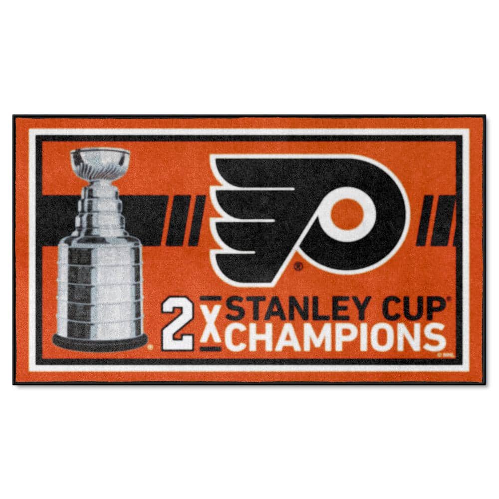 FANMATS Philadelphia Flyers Orange Dynasty 3 ft. x 5 ft. Plush Area Rug