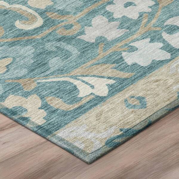 Chantille Machine Washable Indoor/Outdoor Abstract ACN3159 Teal 3 ft. x 4 ft. Area Rug