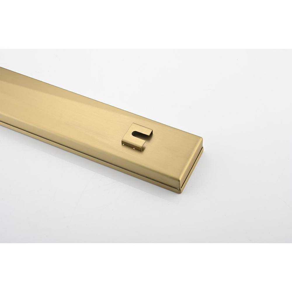 12-Inch Brushed Gold Stainless Steel Linear Shower Drain