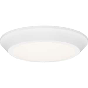 Verge 5.5 in. White Lustre LED Flush Mount with White Acrylic Shade
