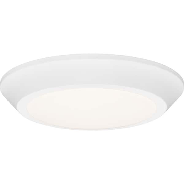 Quoizel Verge 5.5 in. White Lustre LED Flush Mount with White Acrylic Shade