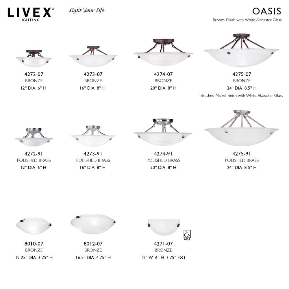 Bronze and White Alabaster Glass 3-Light Flush Mount