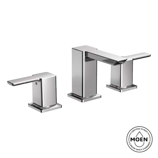 MOEN 90 Degree 8 in. Widespread 2-Handle Mid-Arc Bathroom Faucet Trim Kit in Chrome (Valve Not Included)
