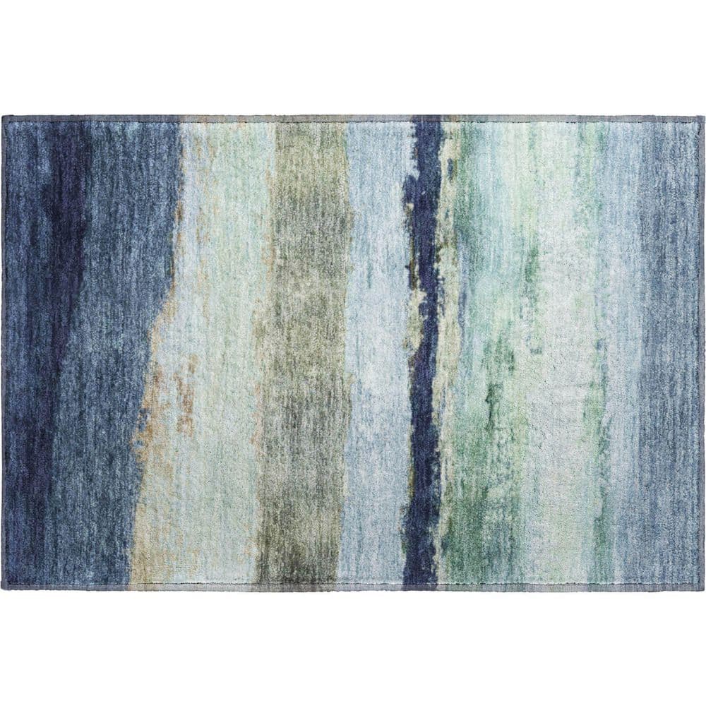 Mayfield Premium Machine Washable Abstract AMF2169 Denim 2 ft. x 3 ft. Accent Rug price history on PriceWatchPro