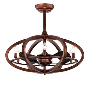29.1 in. 6-Light Pia Bronze Finish Indoor Remote Controlled Ceiling Fan