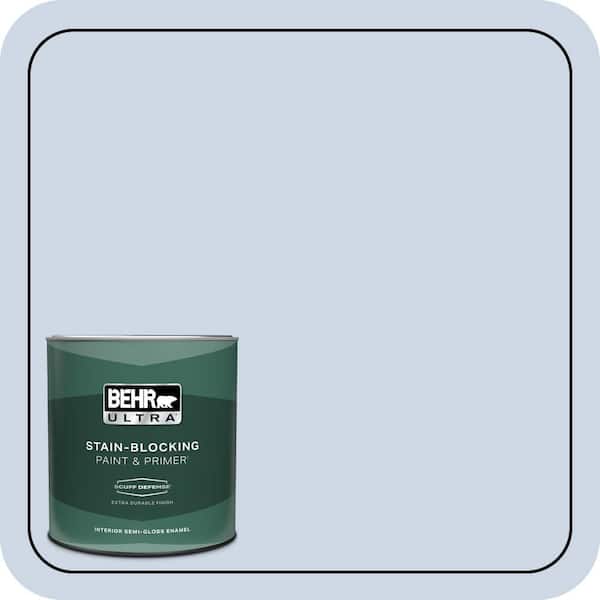 BEHR ULTRA 1 qt. #600C-2 Silent Ripple Extra Durable Semi-Gloss Enamel Interior Paint & Primer