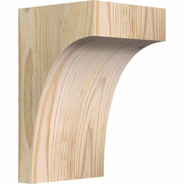 Ekena Millwork 6 in. x 6 in. x 10 in. Douglas Fir Huntington Rough Sawn Corbel