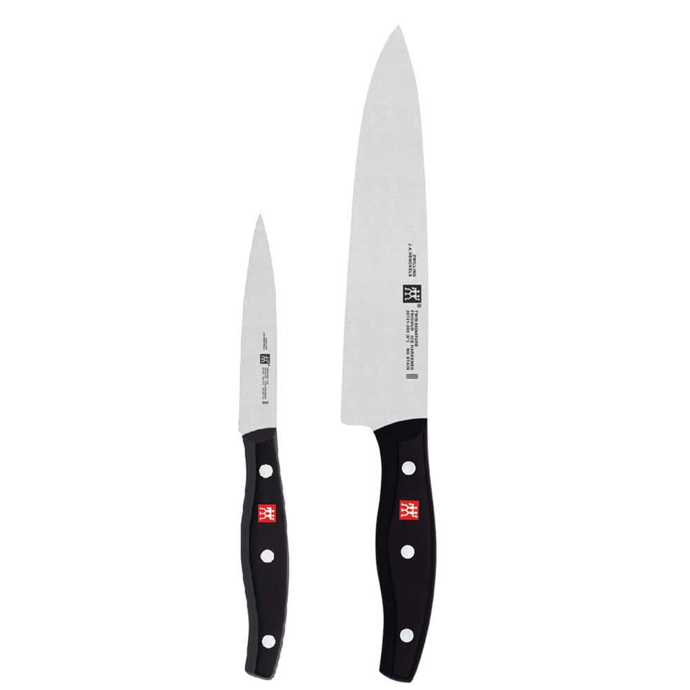 Twin Signature Stainless Steel 2-Piece Knife Set with Black Handles