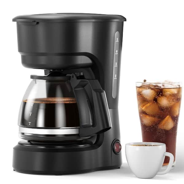 COWSAR 5 Cups Drip Mechanical Coffee Maker with Timing Function and Drip-Free Carafe, Black