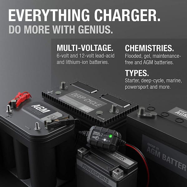 NOCO GENIUS2DEU, 2A Autobatterie Ladegerät, 12V Bordladegerät mit  Direktmontage, Erhaltungsladegerät, Batterieerhaltungsgerät und Desulfator  für AGM, Gel, Start und Stopp und EFB Batterien : : Auto & Motorrad