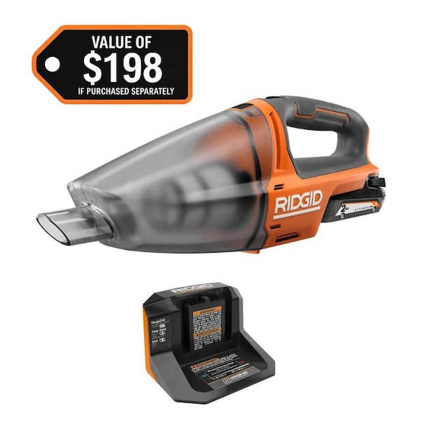 18V Cordless Hand Vacuum Kit with 2.0 Ah Battery and Charger