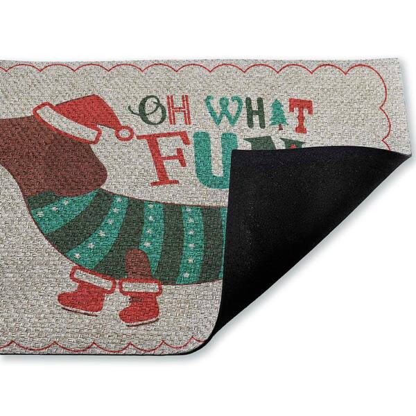 Oh What Fun Dog Green 18 in. x 30 in. Polyester Non-Slip Outdoor Door Mat