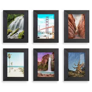 7 Piece Black Airfloat Gallery Wall Photo Frame Set with