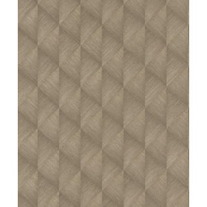 Miro Brown Geo Textured Non-Pasted Non-Woven Wallpaper Sample