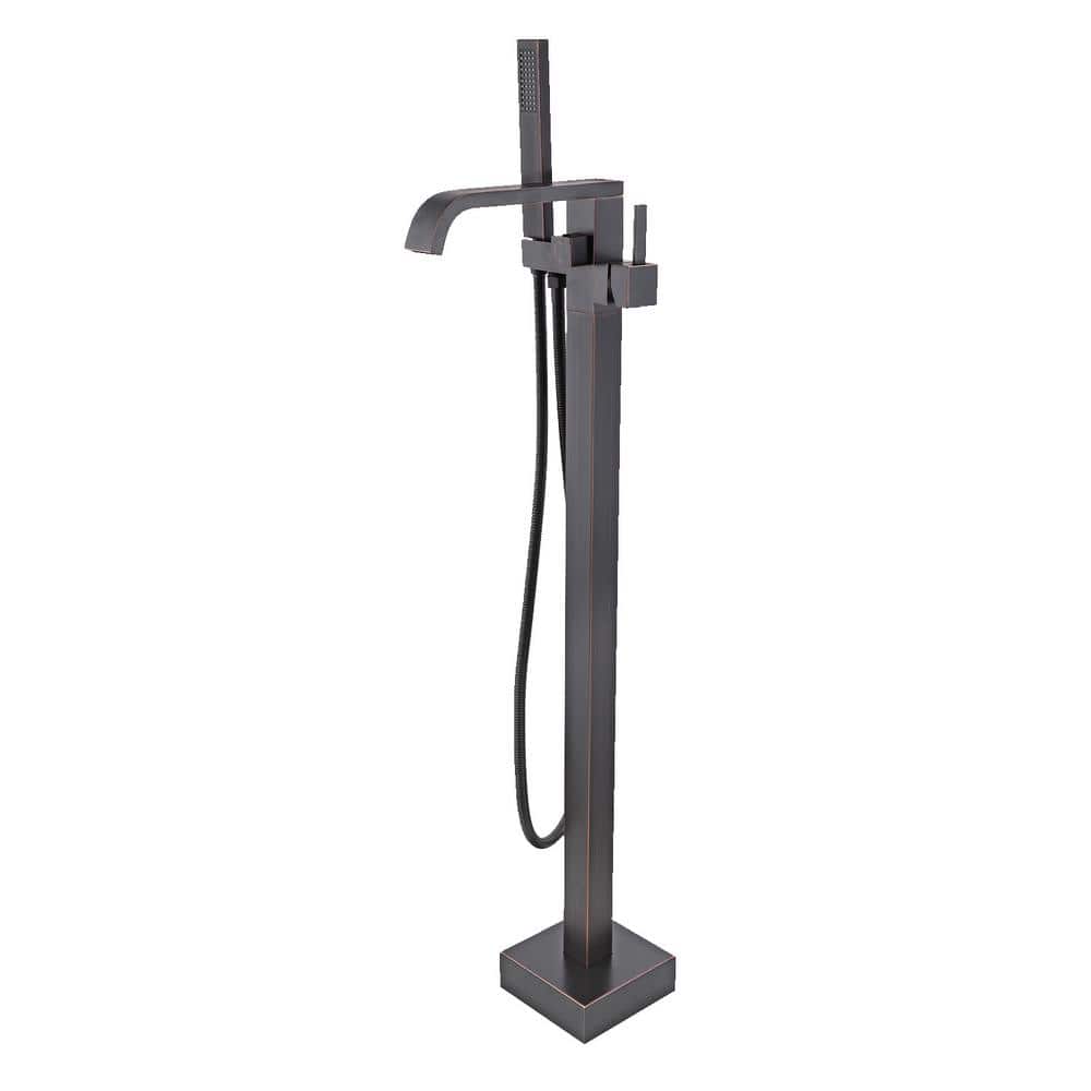 Single-Handle Floor Mount Freestanding Tub Faucet with Hand Shower in Oil Rubbed Bronze price history on PriceWatchPro