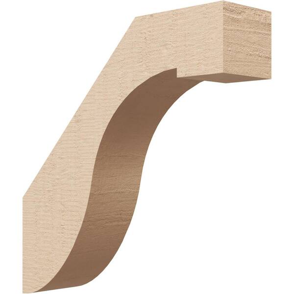 Ekena Millwork 3 in. x 12 in. x 12 in. Del Monte Rough Cedar Woodgrain Timberthane Polyurethane Knee Brace, Primed