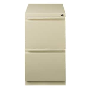 20 in. D 2-Drawer Putty Metal Letter Width 15 in. W Mobile Pedestal File Cabinet File-File