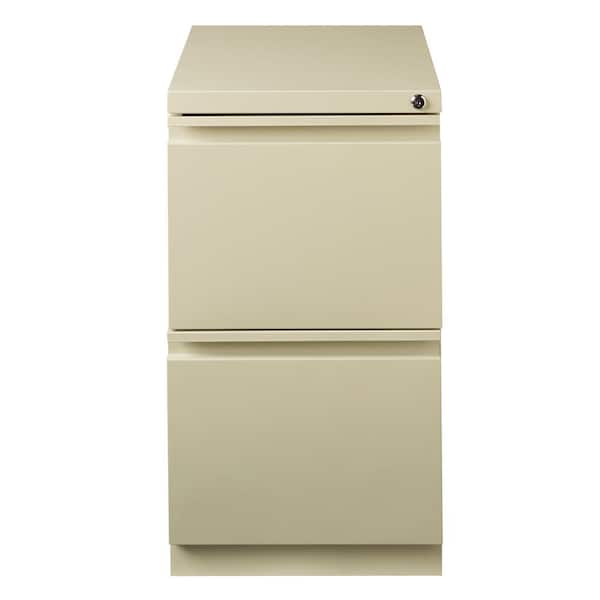 Hirsh 20 in. D 2-Drawer Putty Metal Letter Width 15 in. W Mobile Pedestal File Cabinet File-File