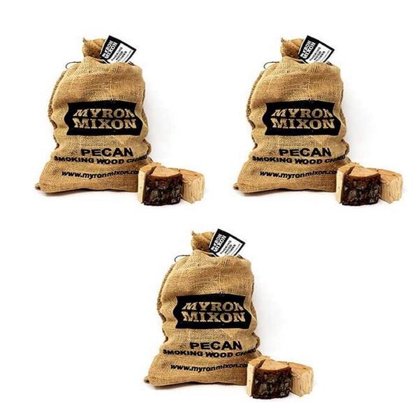 Myron Mixon 8 lbs. Pecan Flavor BBQ Wood Chunks (3-Pack)