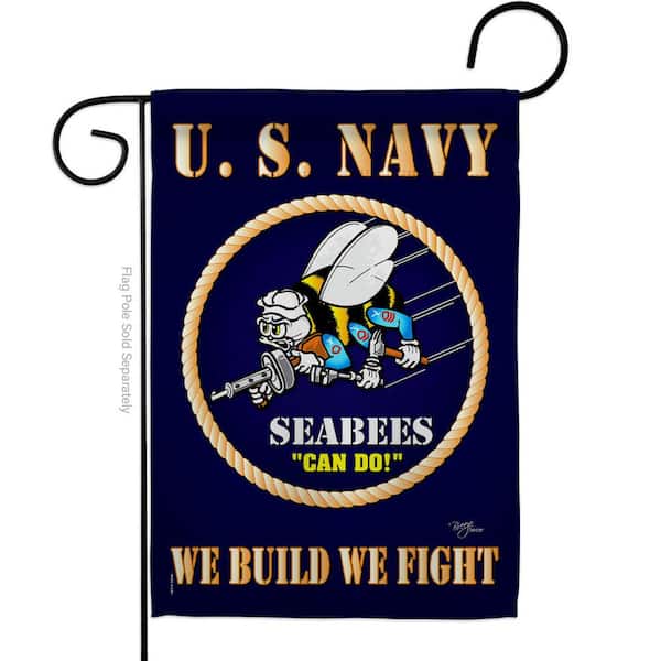 Breeze Decor 13 in. x 18.5 in. Sea Bees Garden Flag Double-Sided Armed Forces Decorative Vertical Flags
