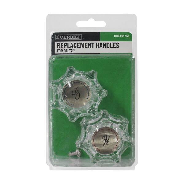 Pair of Round Acrylic Faucet Handles for Delta Replaces RP6062