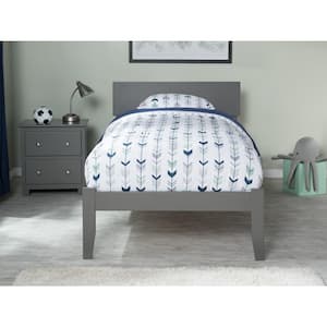 Orlando Twin Platform Bed with Open Foot Board in Grey