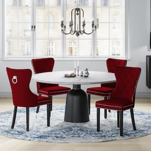 Brooklyn Red Tufted Velvet Dining Side Chair (Set of 4)