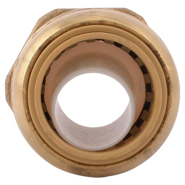 thumbnail image 2 of 1/2" SharkBite Style Push-Fit X 3/4" FNPT Lead-Free Brass Adapter For Plumbing Repairs 2 of 4