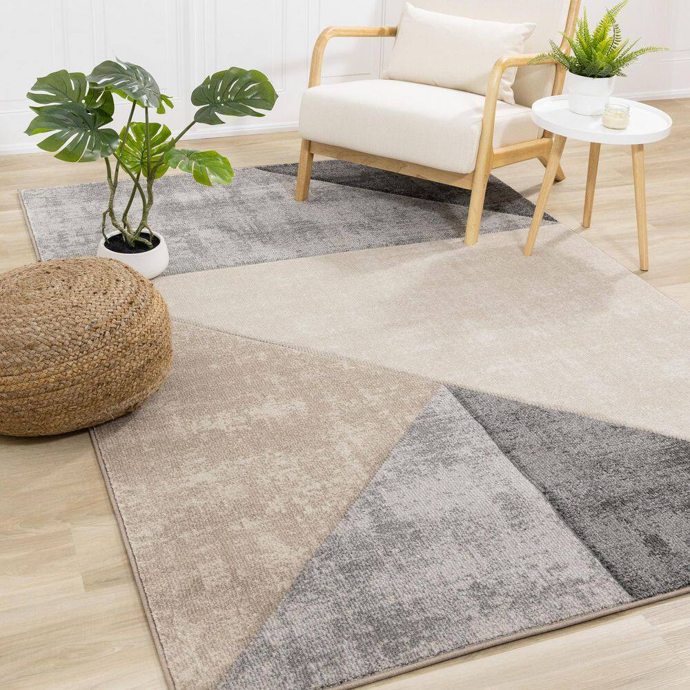 Islae Collections 3 ft. x 5 ft. Grey Distressed, Geometric Indoor Doormat Rug price history on PriceWatchPro