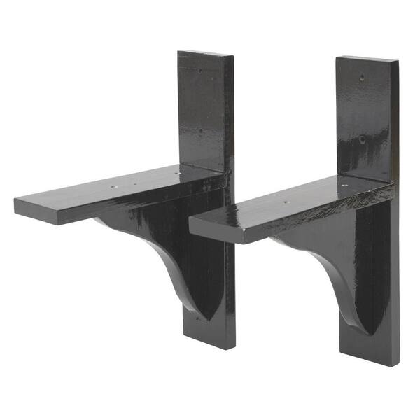 DMC Black Wood Window Box Brackets (1-Pair)