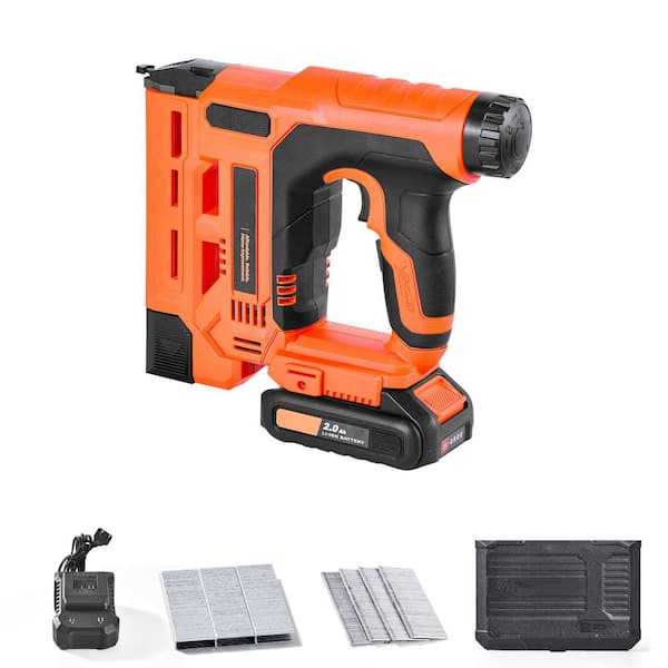 Cordless Brad Nailer, 2-in-1 Nail & Staple Gun, 18 Gauge 1-1/4 in. 500 Staples & Nails, Battery, Charger, Non-Slip Grip